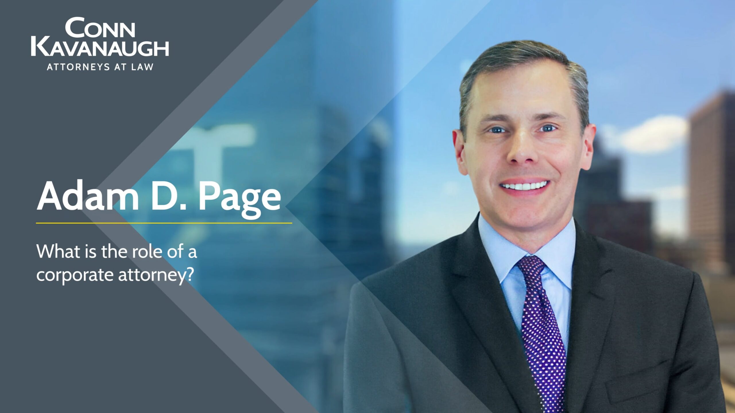 Adam Page - Role as a Corporate Attorney