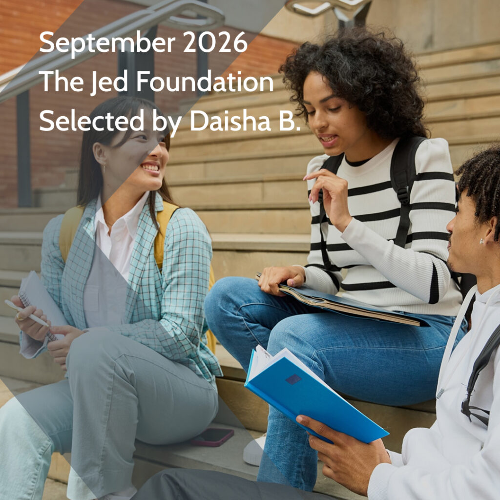 September charitable donation was made to The Jed Foundation